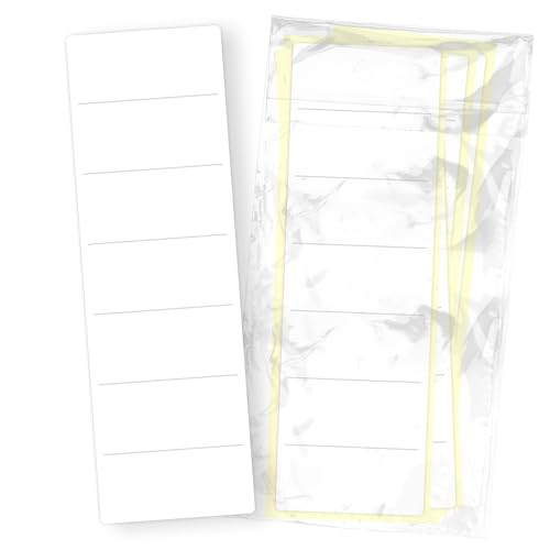 itenga 50x Ordneretiketten BREIT Ordnerrückenschild für BREITE Ordner vollflächig farbig I Ordnerschild selbstklebend aus Haftpapier 6x19cm (weiss) von itenga