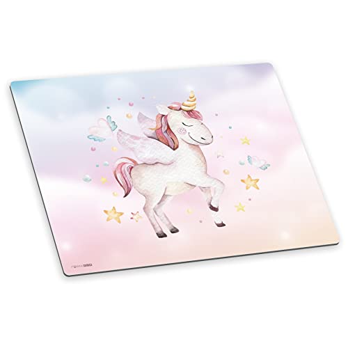 itenga Deluxe Schreibtischunterlage Einhorn Wasserfarben 50x40cm Kunststoff rutschfest von itenga