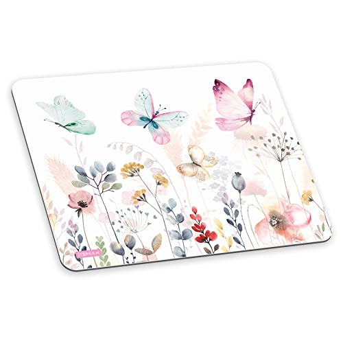 itenga Mauspad Schmetterlinge abwischbar rutschfest glatt Kunststoff - Mousepad mit Motiv von itenga