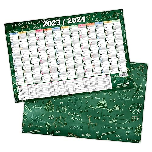 itenga Schuljahresplaner Schuljahreskalender 2023 2024 Tafelkalender für Schüler Wandkalender DIN A4 stabile Ausführung von itenga