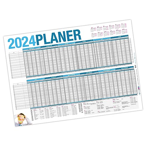 itenga Urlaubsplaner 2024 Wandkalender abwischbar DIN A1 (84,1 x59,4 cm) 250g/m² Personalplaner Mitarbeiter (2024) von itenga
