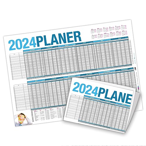 itenga Urlaubsplaner Wandkalender DIN A2 (59,4 x 42,0 cm) 250g/m² Personalplaner, gefalzt (2024) von itenga