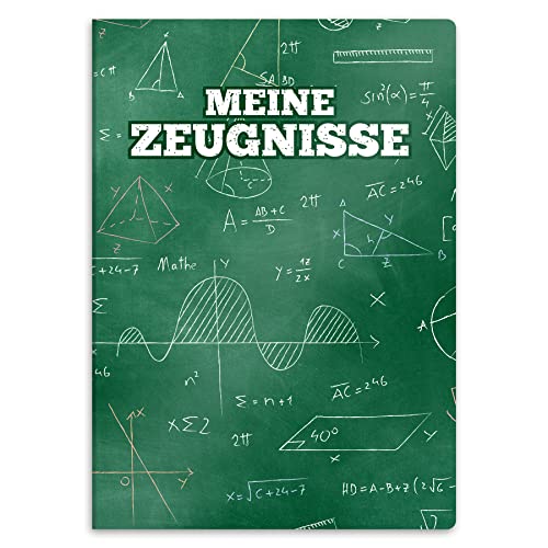 itenga Zeugnismappe mit Motiv DIN A4 stabile Dokumentenmappe Sichtbuch für Zeugnisse - 20 stabile Hüllen - für Kinder Jugendliche Schüler Mädchen Jungen (Motiv Formeln Schule) von itenga