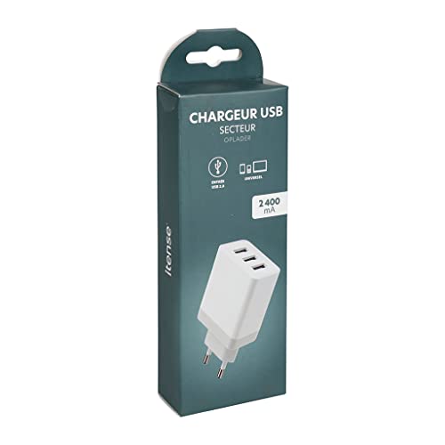 ITENSE - Schnellladegerät 2,4 A – Dreifach-USB-Eingänge – zum gleichzeitigen Laden mehrerer Geräte – Leistung: 12 W – Eingang: AC 100-240 V, 50/60 Hz, 4 A ITENSE - Schnellladegerät 2,4 A – Dreifach-USB-Eingänge – zum gleichzeitigen Laden mehrerer Geräte – Leistung: 12 W – Eingang: AC 100-240 V, 50/60 Hz, 4 A von itense