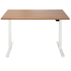 ith möbel EasyT elektrisch höhenverstellbarer Schreibtisch kirschbaum rechteckig, T-Fuß-Gestell weiß 120,0 x 80,0 cm von ith möbel