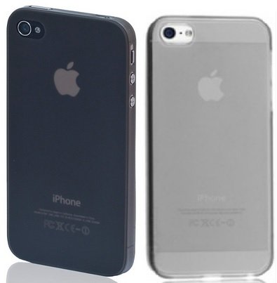2x Ultra dünne Schutzhülle für Apple iPhone 5 / 5s Hülle 0,2mm in schwarz und weiß transparent von itronik
