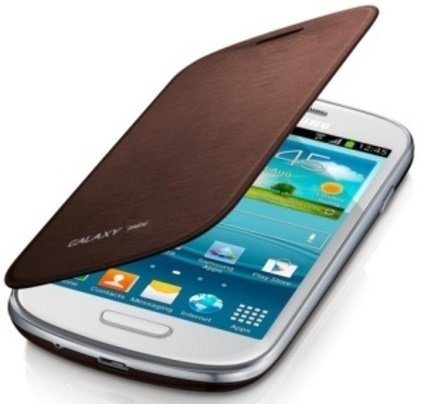 itronik® Flip Cover Schützende Display-Klappe für Samsung Galaxy S3 SIII Mini I8910 braun von itronik