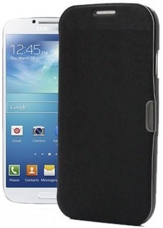 itronik® Flip Cover Schützende Display-Klappe mit Magnetverschluss für Samsung Galaxy SIV S4 I9500 I9505 schwarz von itronik