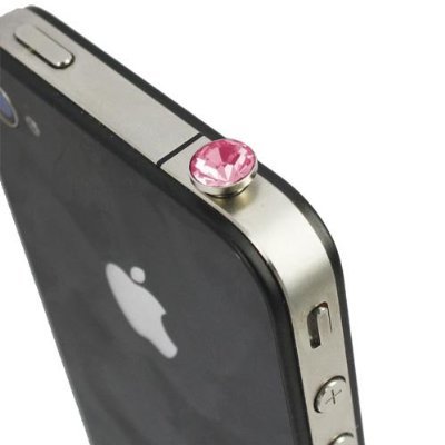 itronik® Kristall Crystal 3.5mm Staubdichter Kopfhörer Stecker Ohrhörer Stöpsel für Apple iPhone 4 4S iPod iPad und alle Geräte mit 3,5mm Klinkenbuchse Staub Schutz Kappe Pink von itronik