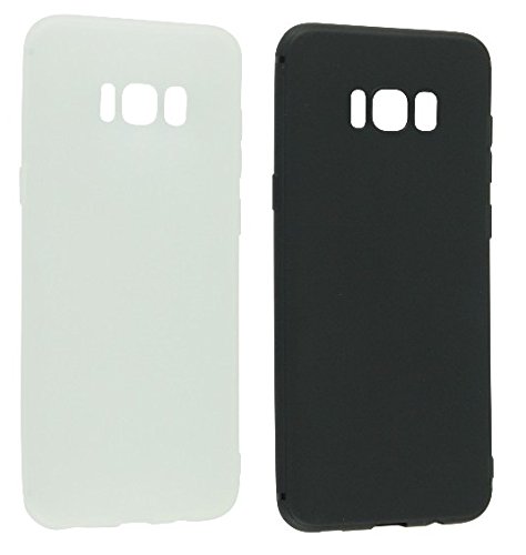 itronik 2 x Ultra dünne Schutzhülle Hülle kompatibel mit Samsung Galaxy S8 Plus S8Plus SM-G955F Hülle 0,2mm in schwarz und weiß transparent von itronik