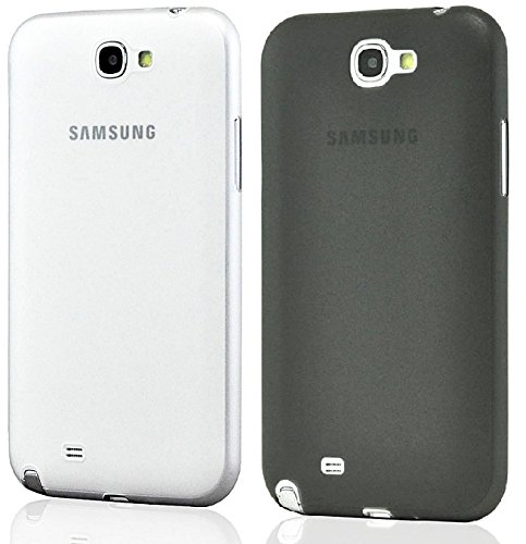 itronik 2 x Ultra dünne Schutzhülle kompatibel mit Samsung Galaxy Note 2 Hülle 0,3mm in schwarz und weiß transparent von itronik