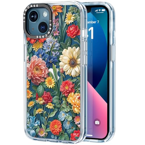 ivencase Hülle Kompatibel mit iPhone 13/14 6.1 Zoll, Sehr große Drucke Handyhülle für Mädchen, [Stoßfest Weiche TPU Bumper + Harte Acryl], Nie Vergilbung Durchsichtig Dünn Schutzhülle von ivencase