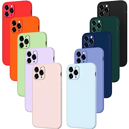 ivoler 10 Stück Silikon Hülle für iPhone 11 Pro 5.8 Zoll mit Kameraschutz, Ultra Dünne Leichte Weiche Stoßfest Schutzhülle Flexible TPU Matte Handyhülle Kratzfest Case Cover - 10 Farben von ivoler