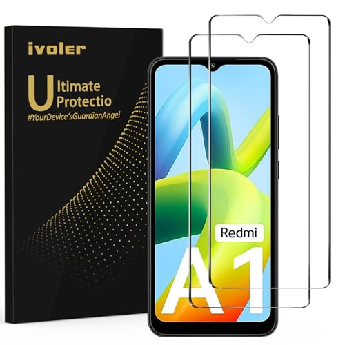 ivoler 2 Stück Schutzglas Schutzfolie für Xiaomi Redmi A2 / A1 / 10A / 9A / 9AT / 9C / 9C NFC / A2 Plus / A1 Plus, 9H Härte, HD Klar Displayschutzfolie, Anti-Bläschen Stylisch Anti-Kratzer Stoßfest von ivoler