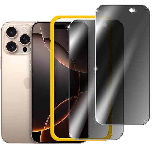 ivoler 2 Stück Sichtschutz für iPhone 16 Pro Max 6.9 Zoll, Anti-Spähen Gehärtetes Glas Schutzfolie mit Einfaches Installationswerkzeug, HD Blickschutzfolie, 9H Härte, Anti-Kratzer, Stoßfest ivoler 2 Stück Sichtschutz für iPhone 16 Pro Max 6.9 Zoll, Anti-Spähen Gehärtetes Glas Schutzfolie mit Einfaches Installationswerkzeug, HD Blickschutzfolie, 9H Härte, Anti-Kratzer, Stoßfest von ivoler