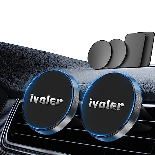 ivoler [2 Stücke Handyhalterung Auto Universal Magnet Lüftung Kfz Halterung Autohalterung Halter Handy Magnetic Handyhalter Mount für Verschiedene Telefonmodelle. (Schwarz) von ivoler