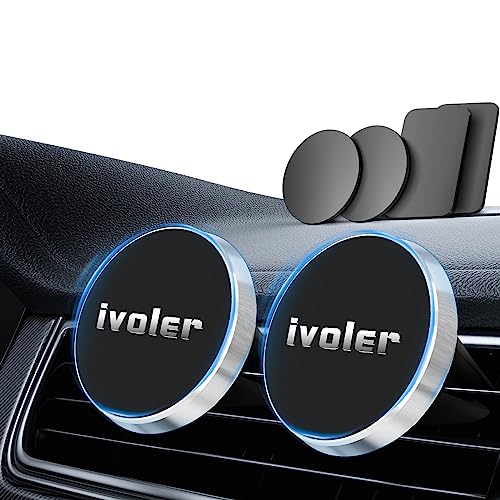 ivoler [2 Stücke Handyhalterung Auto Universal Magnet Lüftung Kfz Halterung Autohalterung Halter Handy Magnetic Handyhalter Mount für Verschiedene Telefonmodelle. (Silber) von ivoler