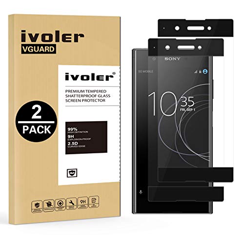 ivoler [2 Stücke] Schutzfolie für Sony Xperia XA1 Plus, [Volle Bedeckung] Schutzglas Folie Hartglas Gehärtetem Glas von ivoler