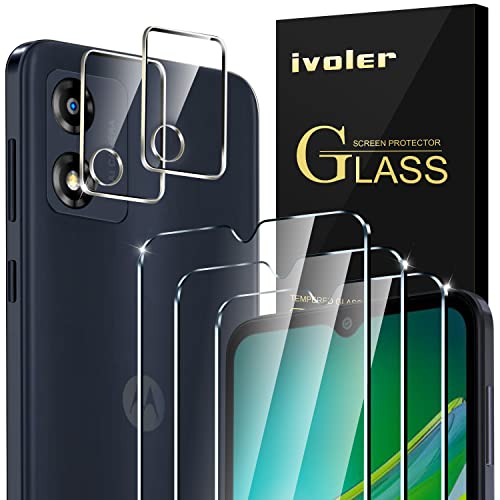 ivoler 3+2 Stück Schutz Glas für Motorola Moto E13, 3 Stücke Schutzfolie Mit 2 Stück Kameraschutz, 9H Härte, HD Klar, Anti-Kratz, Anti-Bläschen von ivoler