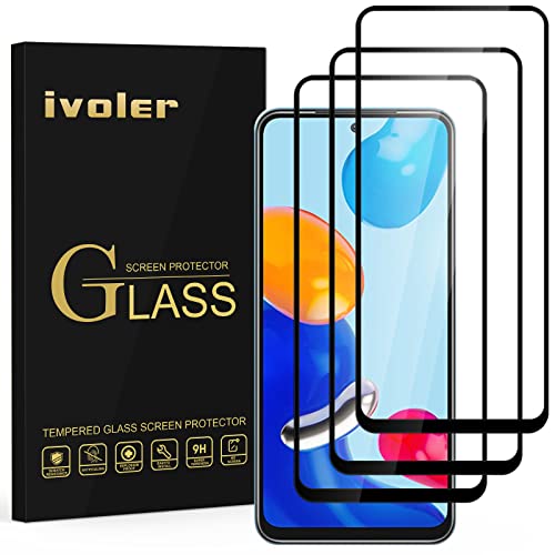 ivoler 3 Stück Schutzfolie für Xiaomi Redmi Note 11 4G / Xiaomi Redmi Note 12S 4G / Xiaomi Redmi Note 11S 4G / Poco M4 Pro 4G, [Volle Bedeckung] Schutzglas, 9H Härte, Anti-Kratzen, Anti-Bläschen von ivoler