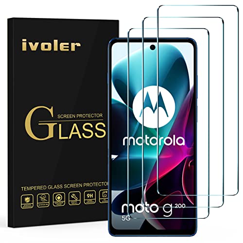 ivoler 3 Stück Schutzglas Schutzfolie für Motorola Moto G200 5G, 9H Härte Schutz Glas, HD Klar Displayschutzfolie, Anti-Kratz Folie, Anti-Bläschen von ivoler