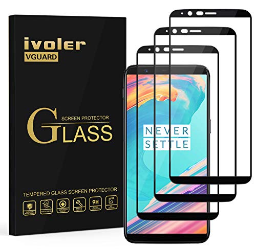 ivoler [3 Stücke] Schutzfolie für OnePlus 5T, [Volle Bedeckung] Schutzglas Folie Hartglas Gehärtetem Glas von ivoler