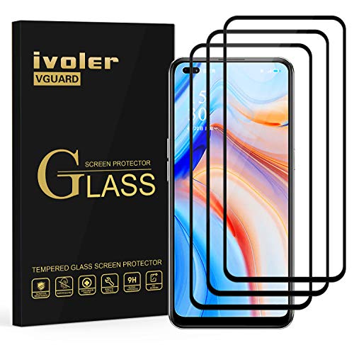 ivoler 3 Stücke Schutzfolie für Oppo Reno 4 5G / Oppo Reno 4 4G, [Volle Bedeckung] Schutzglas Folie Hartglas Gehärtetem Glas für Oppo Reno4 5G / Oppo Reno4 4G von ivoler