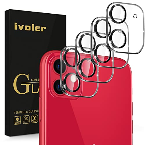 ivoler 4 Stück Kameraschutz Kompatibel mit iPhone 11 6.1 Zoll, [Volle Bedeckung] Kamera Schutzfolie HD klar Linse Folie, 9H Härte, Anti-Kratzen, Bläschenfrei von ivoler