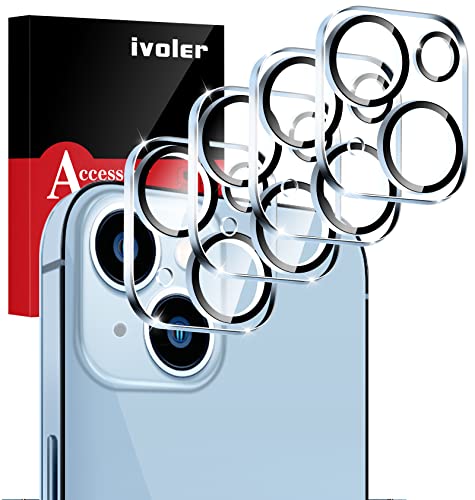 ivoler 4 Stück Kameraschutz Kompatibel mit iPhone 14 6.1 Zoll und iPhone 14 Plus 6.7 Zoll, [Volle Bedeckung] Kamera Schutzfolie HD klar Linse Folie, 9H Härte, Anti-Kratzen, Bläschenfrei von ivoler