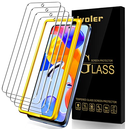 ivoler 4 Stück Schutz Glas für Xiaomi Redmi Note 12 Pro 4G / Redmi Note 11 Pro 4G / 5G / Redmi Note 11E Pro/Poco X4 Pro, Schutzfolie Mit Positionierhilfe, 9H Härte, Anti-Kratz, Anti-Bläschen von ivoler