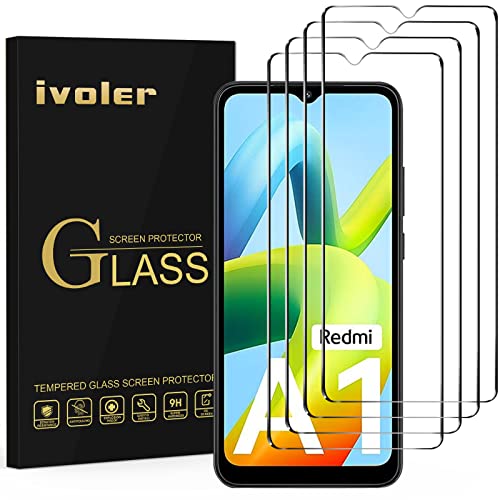 ivoler 4 Stücke Anti-Kratzen Schutzglas Schutzfolie für Xiaomi Redmi A2 / A1 / A2 Plus / A2+ / A1 Plus / A1+ / 10A / 9A / 9AT / 9C / 9C NFC/Poco C50 / TCL 30 4G / 5G / TCL 30 Plus/Wiko T3 von ivoler