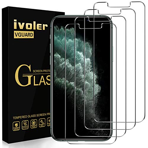 ivoler [4 Stücke] Schutzfolie für iPhone 11 Pro/iPhone XS/iPhone X 5.8 Zoll, 9H Härte, Anti- Kratzer, Bläschenfrei, [2.5D Runde Kante] von ivoler