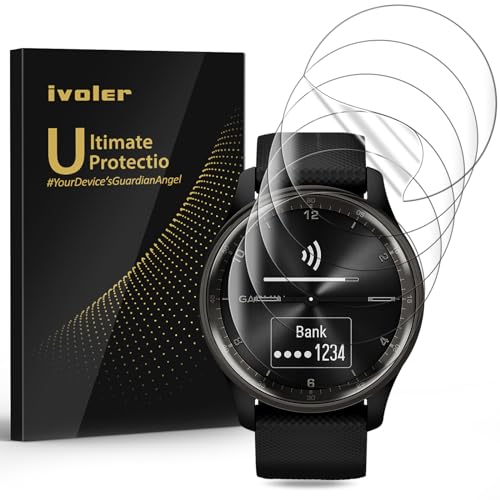 ivoler 6 Stück Schutzfolie Displayschutzfolie für Garmin Vivomove Trend/Garmin Venu 3s 41mm, 3D Vollständige Abdeckung [Wet Applied] [Anti-Kratzen] [Blasenfrei] HD TPU Weich Folie von ivoler