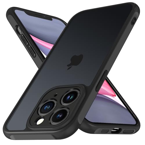 ivoler Hülle für iPhone 11 Pro Max 6.5 Zoll, [Vollständiger Kameraschutz] [Militärstandard] Stoßfest Handyhülle, Matt Durchscheinende Rückseite Anti-Fingerabdruck Schutzhülle Case (Schwarz) von ivoler