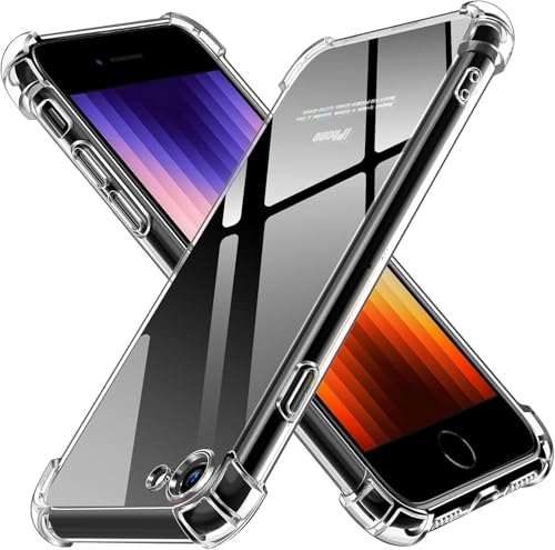 ivoler Klar Silikon Hülle für iPhone SE 3 2022 / iPhone SE 2 2020 / iPhone 8 / iPhone 7 mit Stoßfest Schutzecken, Dünne Weiche Transparent Schutzhülle Case Flexible TPU Durchsichtige Handyhülle Cover von ivoler