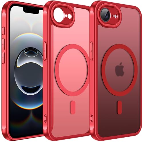 ivoler Matt Rot Magnetisch Hülle für iPhone 16e 6.1 Zoll, Kompatibel mit MagSafe, Militärnorm Sturzschutz Stoßfest Kratzfest Schutzhülle Dünn Flüssig Silikon Handyhülle Case ivoler Matt Rot Magnetisch Hülle für iPhone 16e 6.1 Zoll, Kompatibel mit MagSafe, Militärnorm Sturzschutz Stoßfest Kratzfest Schutzhülle Dünn Flüssig Silikon Handyhülle Case von ivoler
