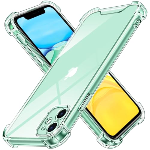 ivoler Nie Vergilbung Klar Hülle für iPhone 11 6.1 Zoll mit Stoßfest Schutzecken, [Kameraschutz] [Militärstandard] Stoßfest Kratzfest Transparent Schutzhülle Dünn Durchsichtige Handyhülle Case von ivoler