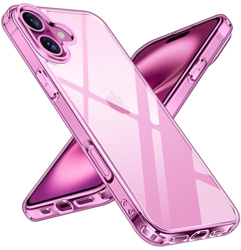ivoler Nie Vergilbung Klar Hülle für iPhone 16 6,1 Zoll, Militärstandard Stoßfest Transparent Schutzhülle Kratzfest Rückseite Handyhülle Dünn Durchsichtige Case Cover -Rosa ivoler Nie Vergilbung Klar Hülle für iPhone 16 6,1 Zoll, Militärstandard Stoßfest Transparent Schutzhülle Kratzfest Rückseite Handyhülle Dünn Durchsichtige Case Cover -Rosa von ivoler