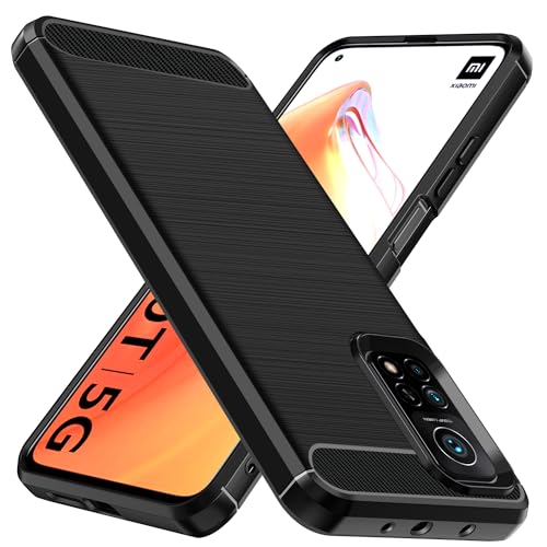 ivoler Silikon Hülle für Xiaomi Mi 10T 5G / Xiaomi Mi 10T Pro 5G, [Militärischer Schutz] Stoßfest Handyhülle, Dünne Weiche Flexible TPU Kratzfest Schutzhülle Anti-Fingerabdruck Case Cover, Schwarz von ivoler