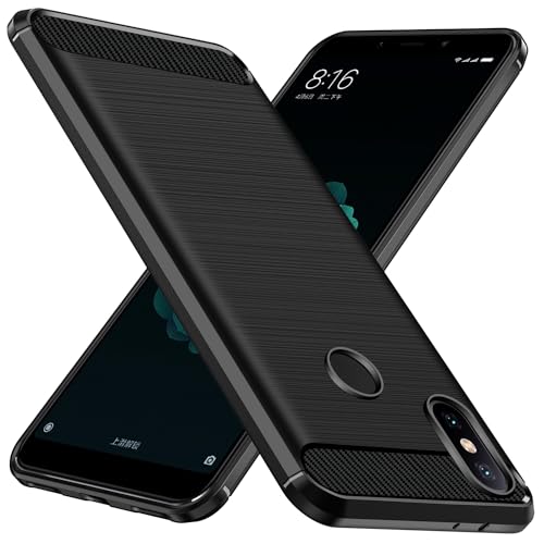 ivoler Silikon Hülle für Xiaomi Mi A2, [Militärischer Schutz] Stoßfest Handyhülle, Dünne Weiche Flexible TPU Kratzfest Schutzhülle Anti-Fingerabdruck Case Cover, Schwarz von ivoler