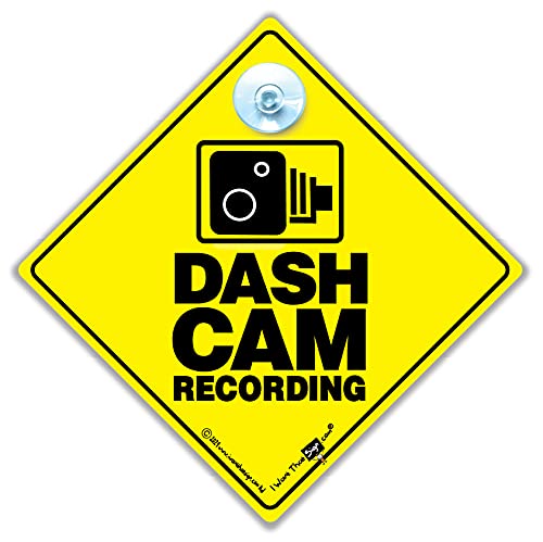 Dashcam Aufnahme Auto-Schild, Warn Fahrzeug Ausgestattet mit Bild Technologie Kamera Passend Schwarz Box Zeichen, Geschwindigkeit Beschränkt Sauger Saug Tasse Schild von iwantthatsign.com