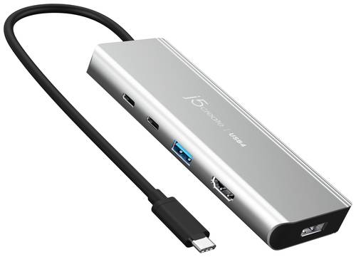 J5create JCD401-N 4 Port USB-C® (USB 3.2 Gen 2) Multiport Hub Silber von j5create