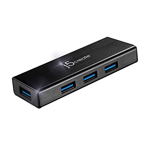 j5create 4-Anschluss Powered USB Typ-A 3.0 Data Hub mit 15W Power Adapter für Mac, MacBook, Windows, Laptop, Linux | (JUH340) von j5create