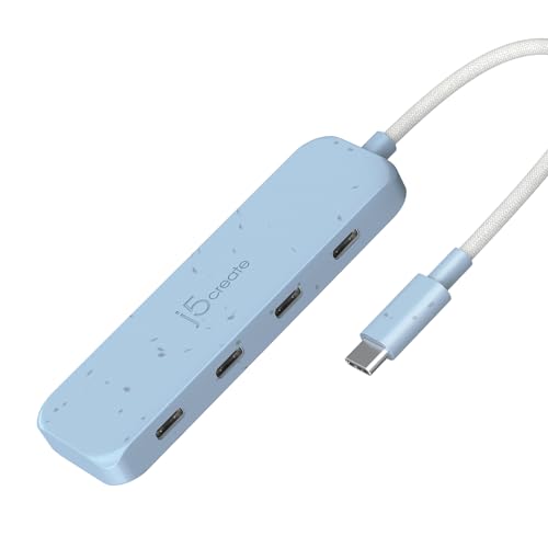 j5create 4-in-1 USB-C zu 4-Port Typ-C Hub(Umweltfreundlich), USB-C Hub mit 10 Gbps USB-C | Kompatibel mit MacBook Pro, MacBook Air, iPad, Mac Mini und weiteren Typ-C Geräten und mehr(JCH345EC) von j5create