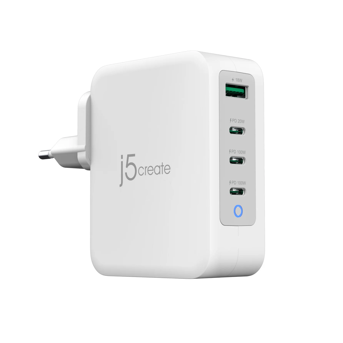 j5create - Netzteil - 130-Watt-GaN-USB-C®-Ladegerät mit 4 - Anschlüssen - EU von j5create