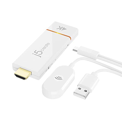 j5create ScreenCast 4K Wireless Adapter Screen Cast von Handy, Tablet oder Laptop Unterstützung für AirPlay, Miracast & Chromecast Mirror Extend für Windows & macOS Wireless Screen Display (JVAW76) von j5create