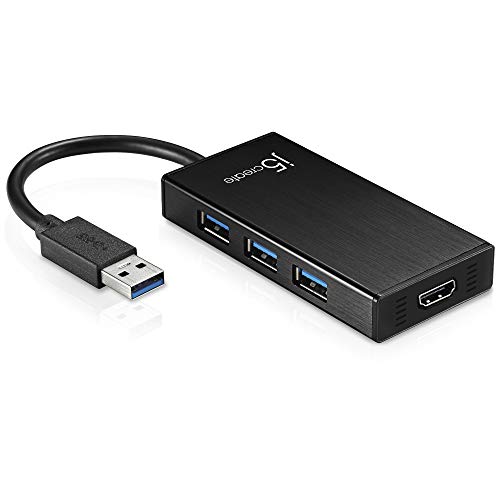 j5create USB 3.0 Multi Port Adapter- HDMI 1080p 2048 x 1152 @ 32bit | 3-Port USB 3.0 Hub | USB 3.0 SuperSpeed | Abwärtskompatibel mit USB 2.0/1.1 Geräten | Kompatibel mit Windows und Mac (JUH450) von j5create