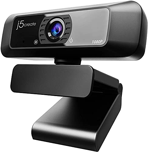 j5create USB Streaming Webcam - 1080P HD mit 360° Rotation, High Fidelity Mikrofon, ideal für Skype, YouTube, Zoom, Facetime, Online Konferenzen (JVCU100) von j5create