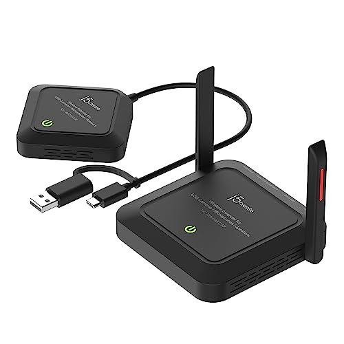 j5create Wireless Extender für USB Webcam/Mikrofone/Lautsprecher, funktioniert mit Windows und Mac, Nicht für TV und USB Maus/Tastatur (JVW120) von j5create