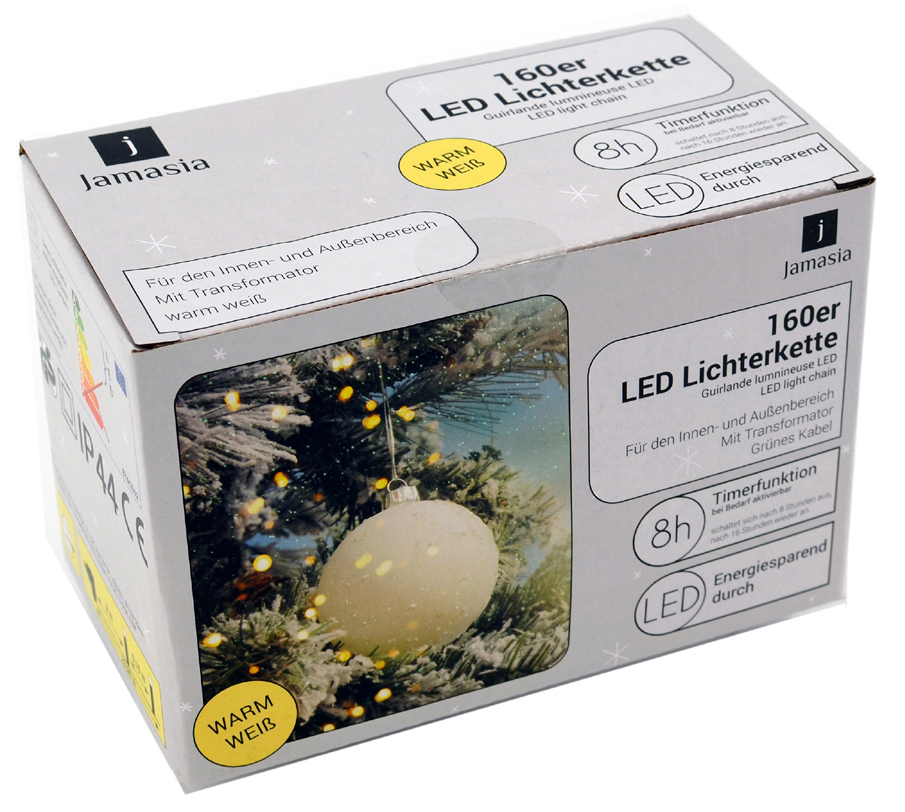 Jamasia LED-Lichterkette, grün, 160 Lichter, IP44 Jamasia LED-Lichterkette, grün, 160 Lichter, IP44 von jamasia